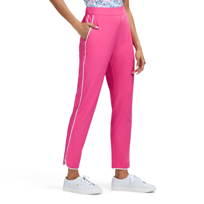 Izod CANDI PERFORMANCE STRETCH ATHLETIC PIPED PANTS - HOT PINK
