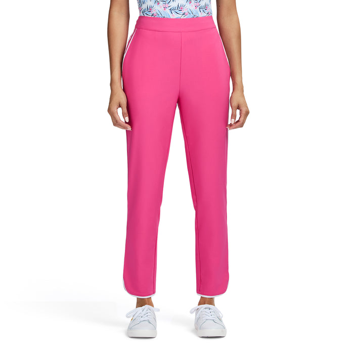 izod CANDI PERFORMANCE STRETCH ATHLETIC PIPED PANTS - HOT PINK