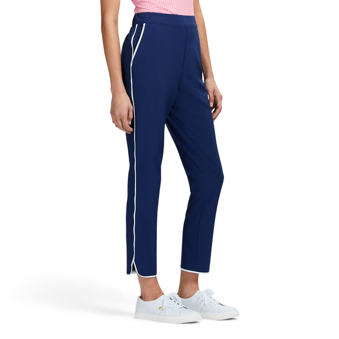 Izod CANDI PERFORMANCE STRETCH ATHLETIC PIPED PANTS - MEDIEVAL BLUE