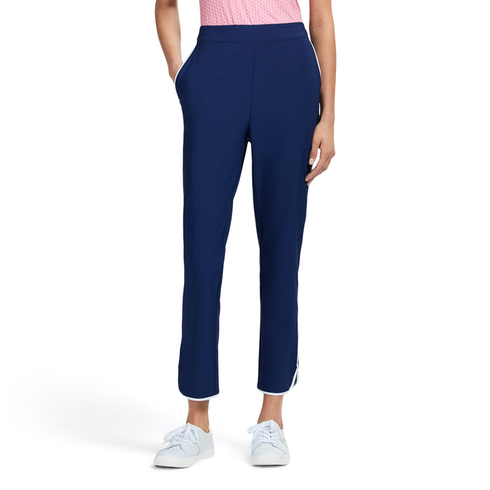 izod CANDI PERFORMANCE STRETCH ATHLETIC PIPED PANTS - MEDIEVAL BLUE