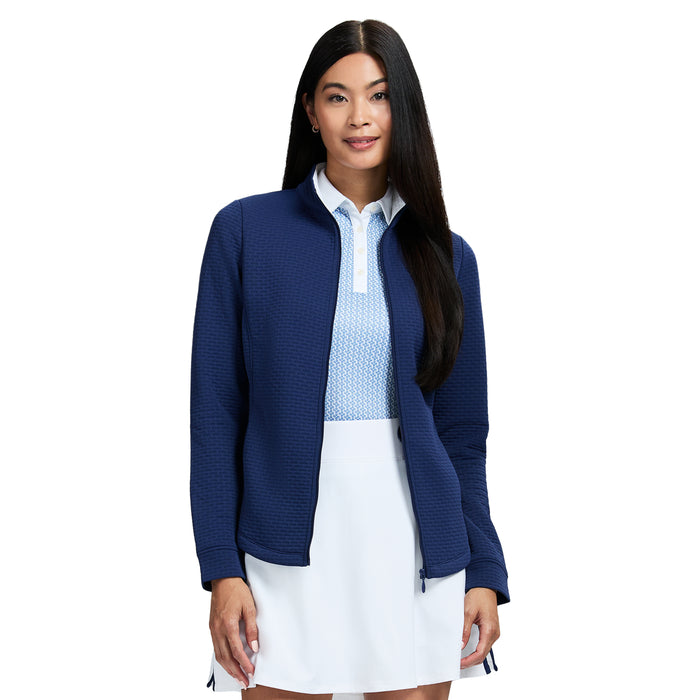 izod CASSIE PERFORMANCE STRETCH ZIP-UP ATHLETIC LIGHTWEIGHT JACKET - MEDIEVAL BLUE