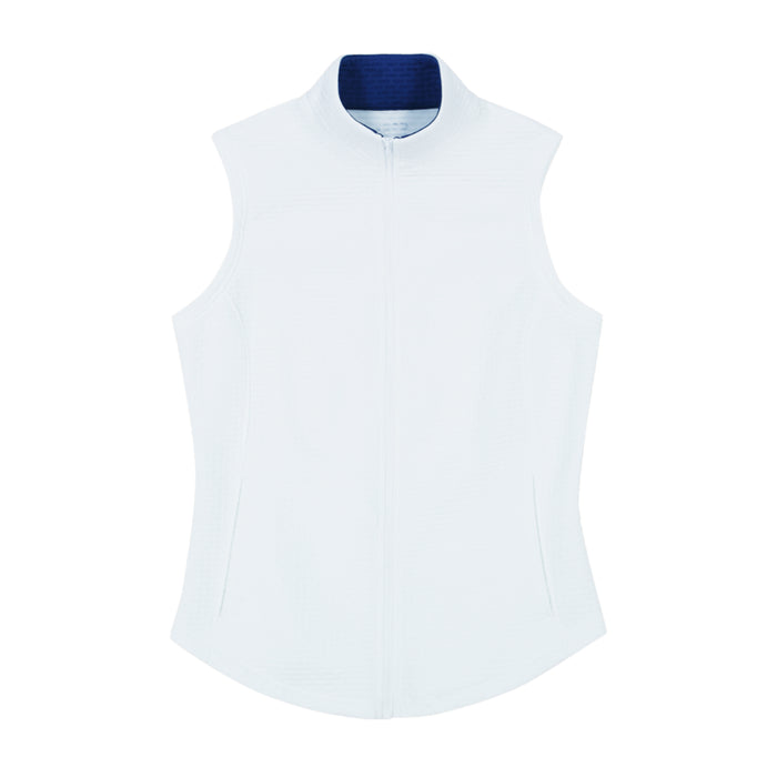 Izod CASSIE PERFORMANCE STRETCH ZIP-UP ATHLETIC LIGHTWEIGHT VEST - BRIGHT WHITE