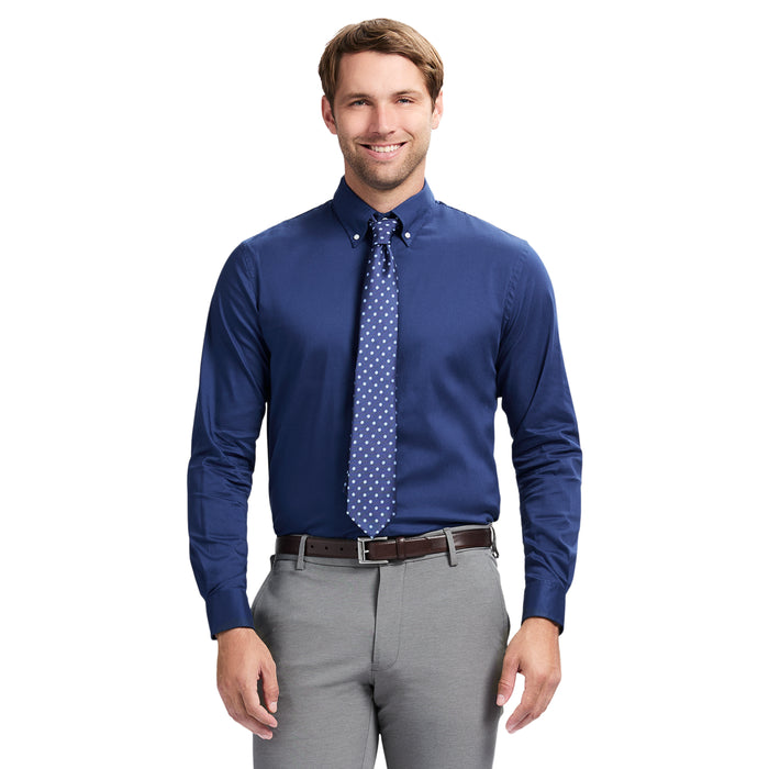 izod COOL FX BUTTON DOWN DRESS SHIRT SLIM - DARK NAVY