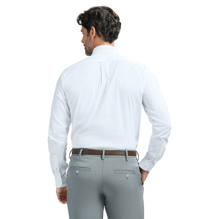 Izod COOL FX SPREAD COLLAR BUTTON DOWN DRESS SHIRT SLIM - WHITE