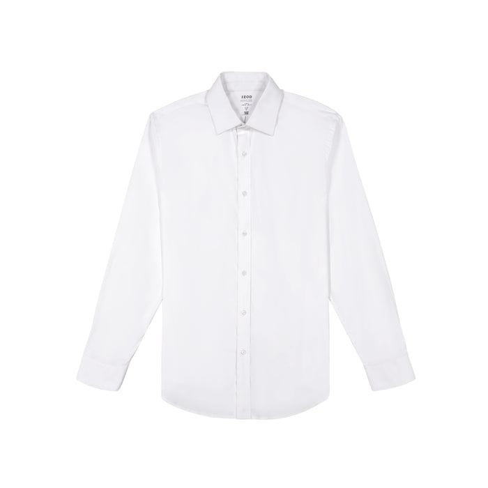 Izod COOL FX SPREAD COLLAR BUTTON DOWN DRESS SHIRT SLIM - WHITE