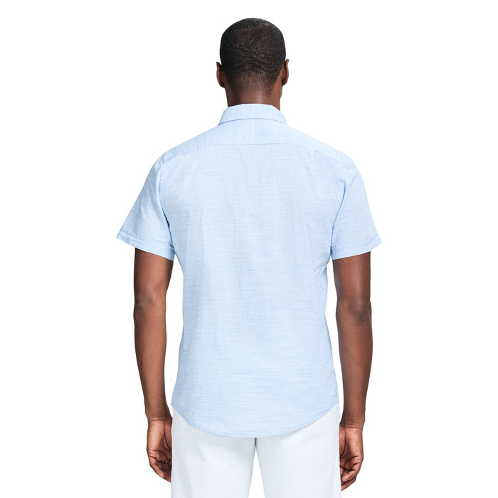 Izod DOCKSIDE SHORT SLEEVE CHAMBRAY SHIRT - BLUE REVIVAL