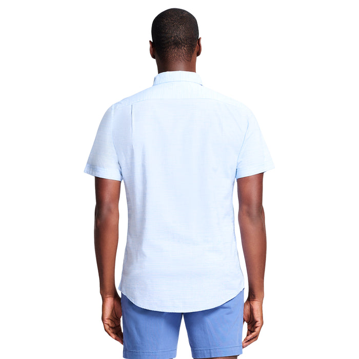 Izod DOCKSIDE SHORT SLEEVE CHAMBRAY SHIRT - BLUE REVIVAL