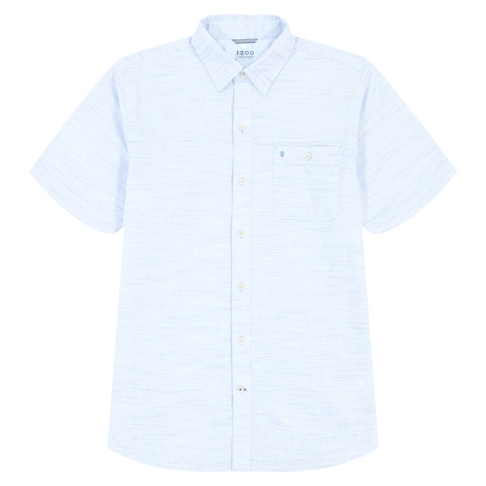 Izod DOCKSIDE SHORT SLEEVE CHAMBRAY SHIRT - BLUE REVIVAL