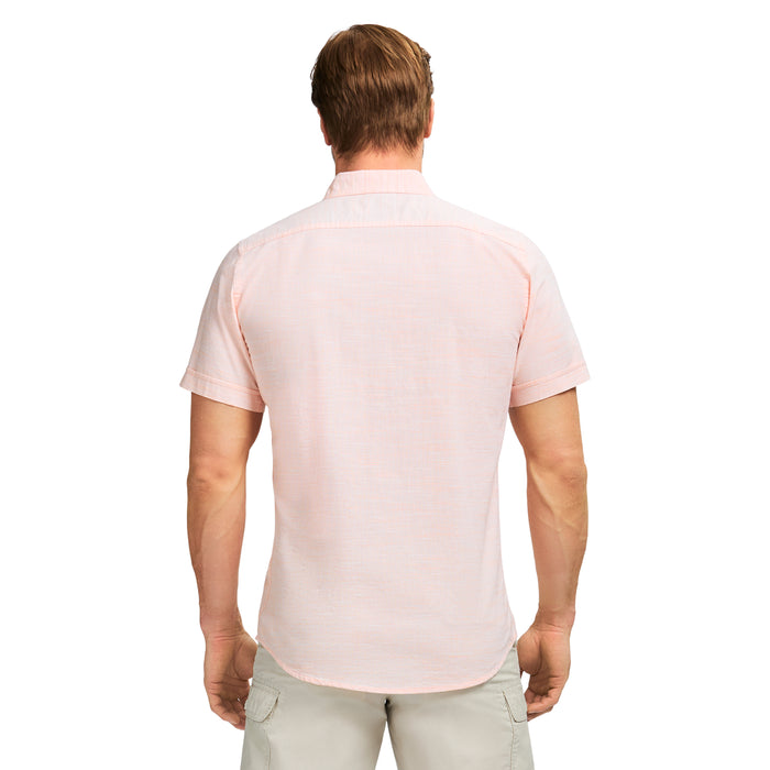 Izod DOCKSIDE SHORT SLEEVE CHAMBRAY SHIRT - CANTALOUPE