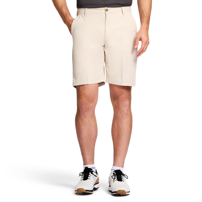 izod GOLF 9.5" MICRO POLY CLASSIC FIT SHORT - STONEDUST