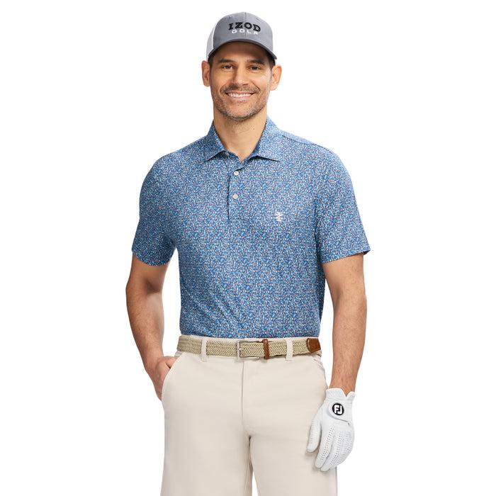 izod GOLF SWINGFLEX ELITE PRINTED POLO - BRIGHT COBALT
