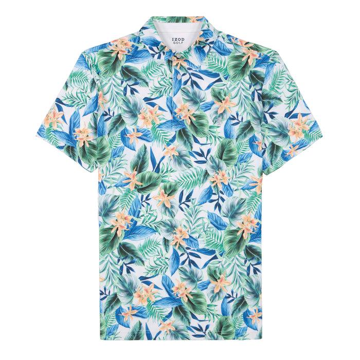 Izod GOLF SWINGFLEX ELITE PRINTED POLO - BRIGHT WHITE