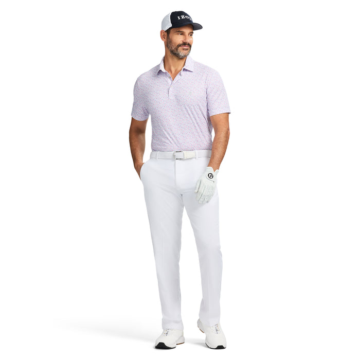 Izod GOLF SWINGFLEX ELITE PRINTED POLO - BRIGHT WHITE