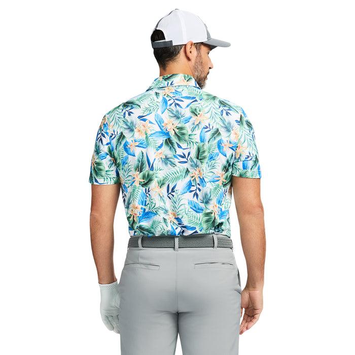 Izod GOLF SWINGFLEX ELITE PRINTED POLO - BRIGHT WHITE