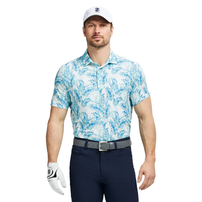 izod GOLF SWINGFLEX ELITE PRINTED POLO - LIMPET SHELL