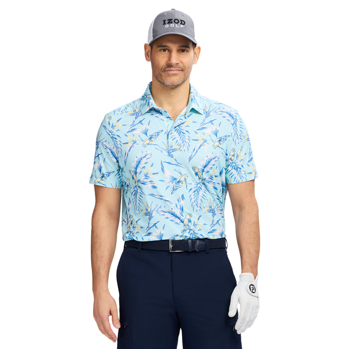 izod GOLF SWINGFLEX ELITE PRINTED POLO - LIMPET SHELL