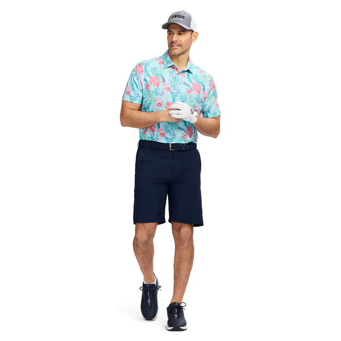 Izod GOLF SWINGFLEX ELITE PRINTED POLO - LIMPET SHELL