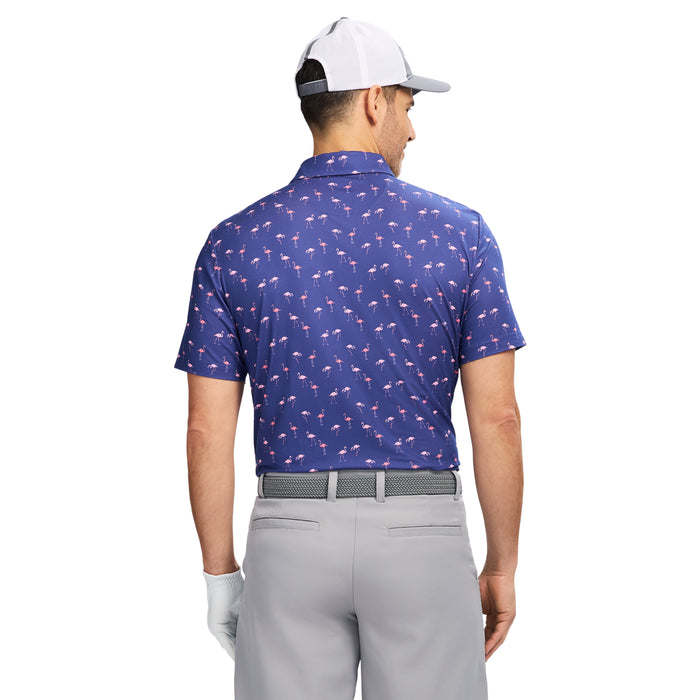 Izod GOLF SWINGFLEX ELITE PRINTED POLO - SKIPPER BLUE