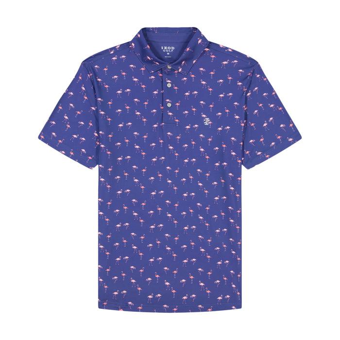 Izod GOLF SWINGFLEX ELITE PRINTED POLO - SKIPPER BLUE