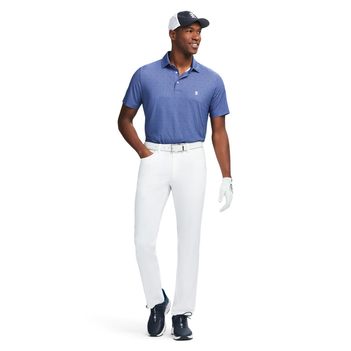 Izod GOLF SWINGFLEX ELITE PRINTED POLO - SKIPPER BLUE