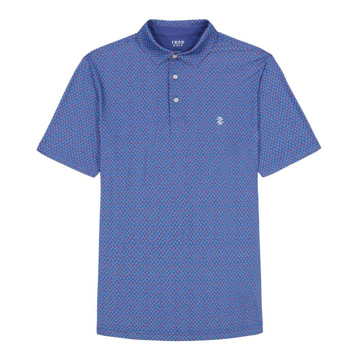 Izod GOLF SWINGFLEX ELITE PRINTED POLO - SKIPPER BLUE