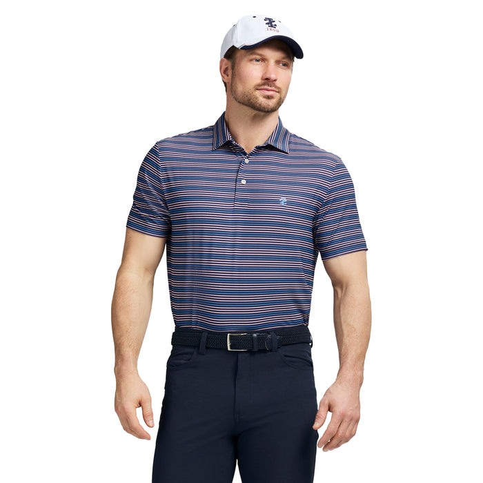 izod GOLF SWINGFLEX ELITE STRIPE POLO - MEDIEVAL BLUE