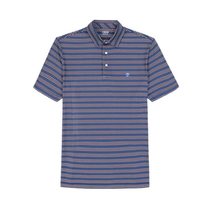 Izod GOLF SWINGFLEX ELITE STRIPE POLO - MEDIEVAL BLUE