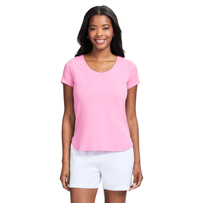 izod ALEX SHORT SLEEVE SLUB T-SHIRT - SACHET PINK