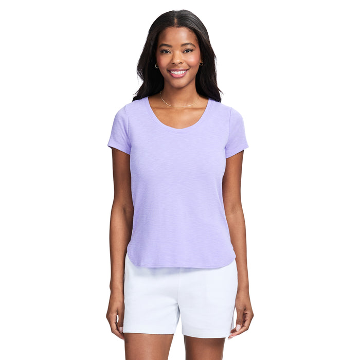 izod ALEX SHORT SLEEVE SLUB T-SHIRT - VIOLET TULIP