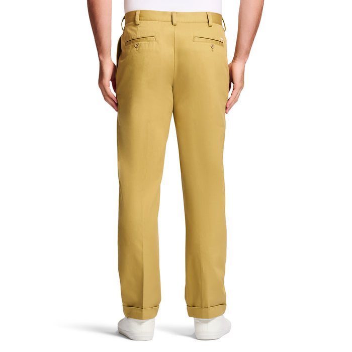 Izod AMERICAN CHINO DOUBLE PLEATED PANT - KHAKI