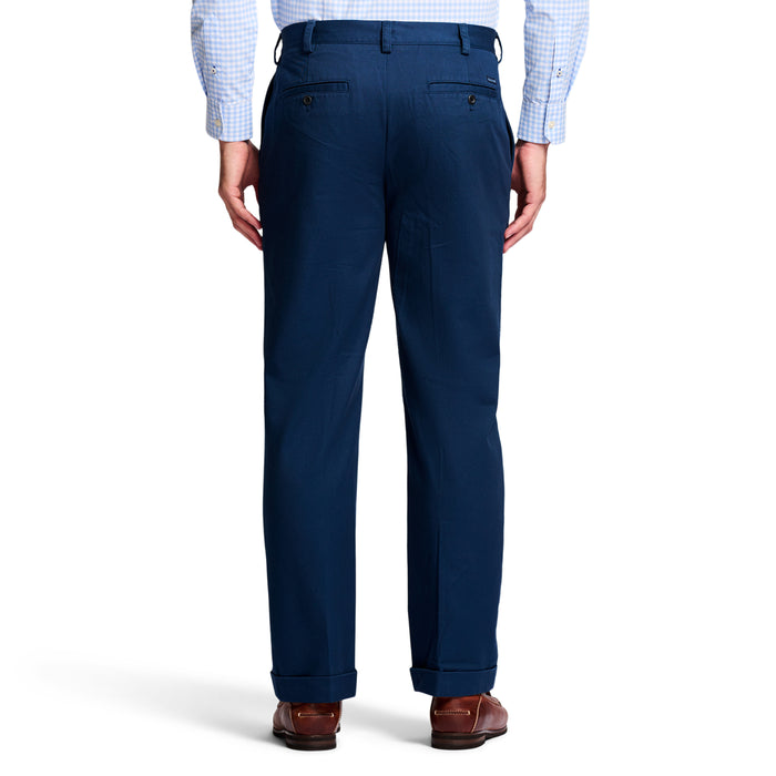 Izod AMERICAN CHINO DOUBLE PLEATED PANT - NAVY