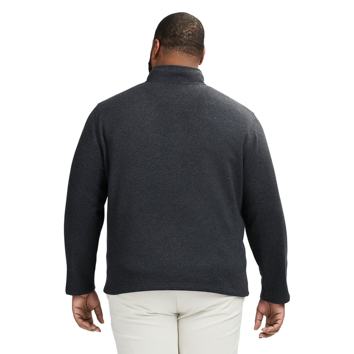 Izod BIG & TALL QUARTER ZIP SWEATER FLEECE - BLACK