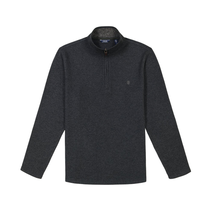 Izod BIG & TALL QUARTER ZIP SWEATER FLEECE - BLACK