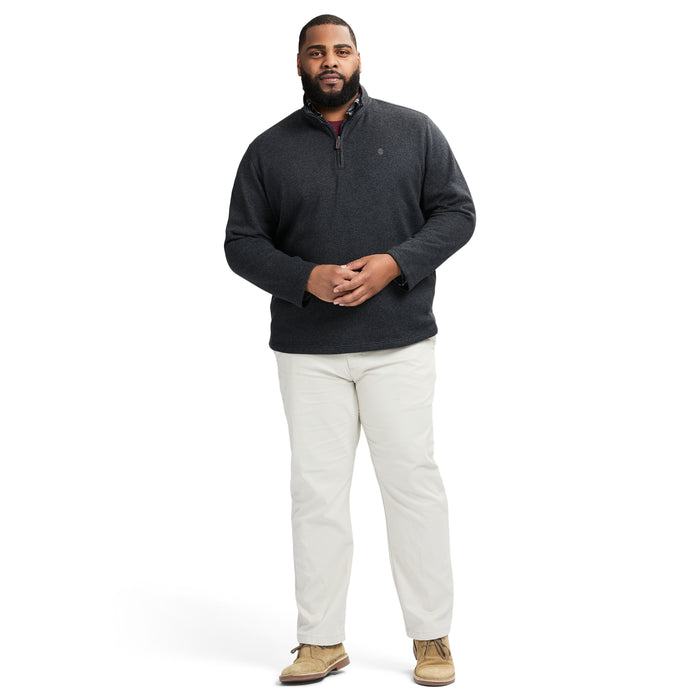 Izod BIG & TALL QUARTER ZIP SWEATER FLEECE - BLACK