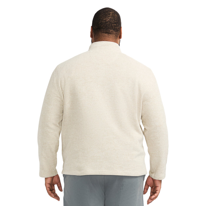 Izod BIG & TALL QUARTER ZIP SWEATER FLEECE - ROCK HTHR