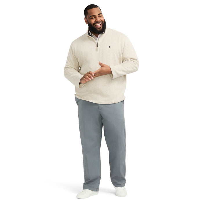 Izod BIG & TALL QUARTER ZIP SWEATER FLEECE - ROCK HTHR