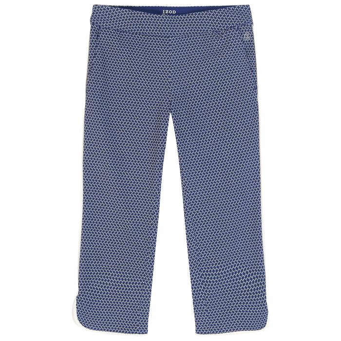 Izod BILLIE PIPED PRINTED CAPRI PANT - MEDIEVAL BLUE