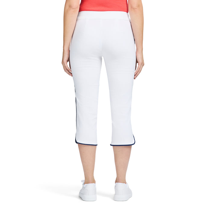 Izod BILLIE PIPED SOLID CAPRI PANT - BRIGHT WHITE