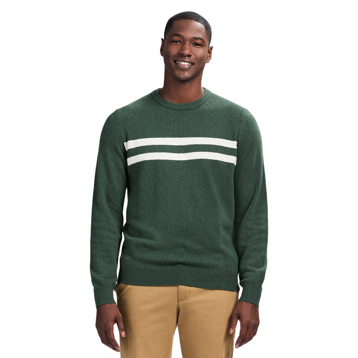 izod CLASSIC STRIPED CREWNECK SWEATER - DEEP FOREST