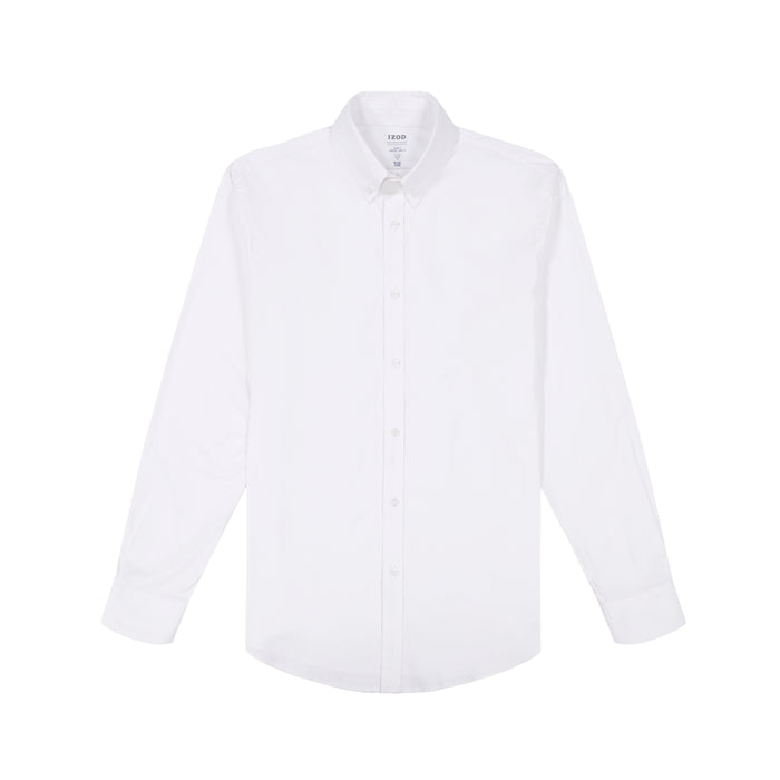 Izod COOL FX BUTTON DOWN DRESS SHIRT SLIM - WHITE