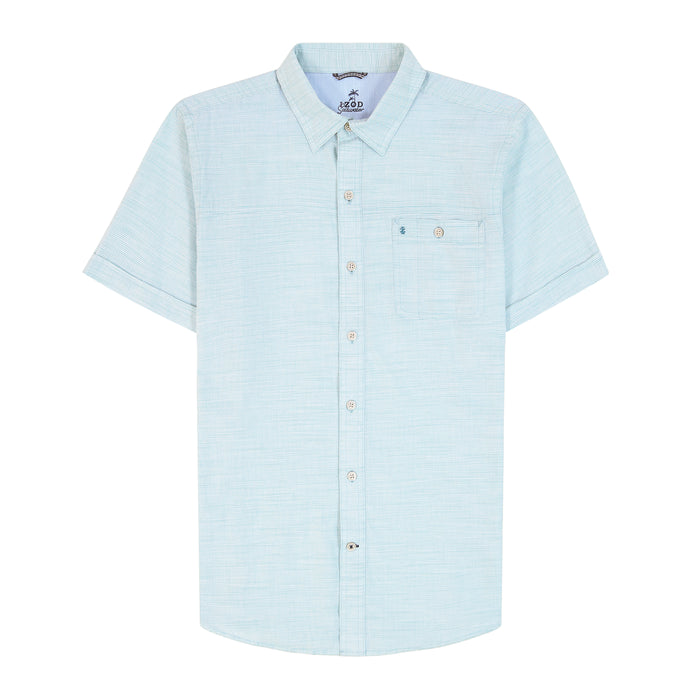 Izod DOCKSIDE SHORT SLEEVE CHAMBRAY SHIRT - WASABI