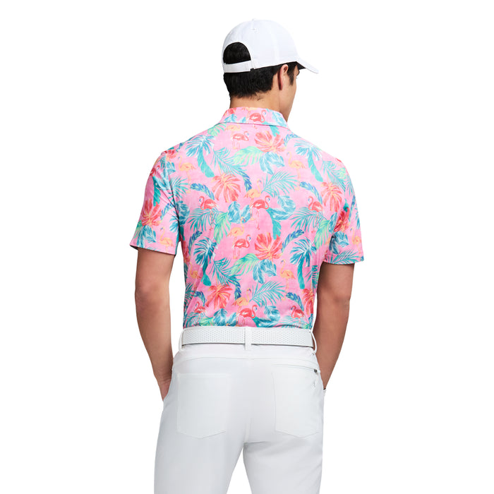 Izod GOLF SWINGFLEX ELITE PRINTED POLO - PRISM PINK