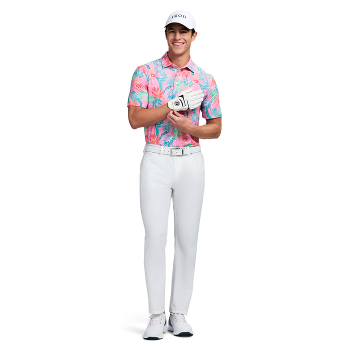 Izod GOLF SWINGFLEX ELITE PRINTED POLO - PRISM PINK