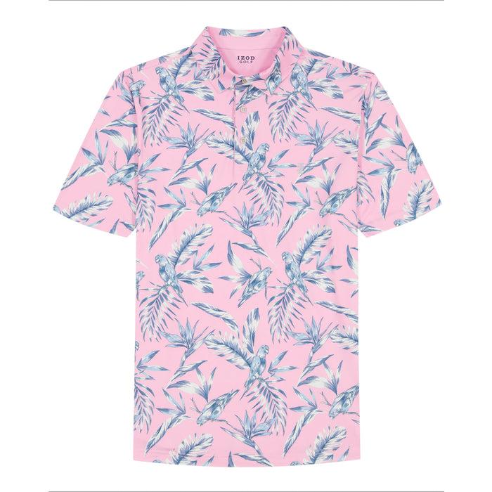 Izod GOLF SWINGFLEX ELITE PRINTED POLO - PRISM PINK