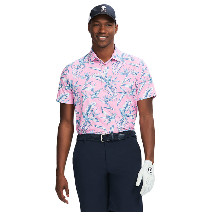 izod GOLF SWINGFLEX ELITE PRINTED POLO - PRISM PINK