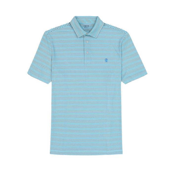 Izod GOLF SWINGFLEX ELITE STRIPE POLO - LIMPET SHELL