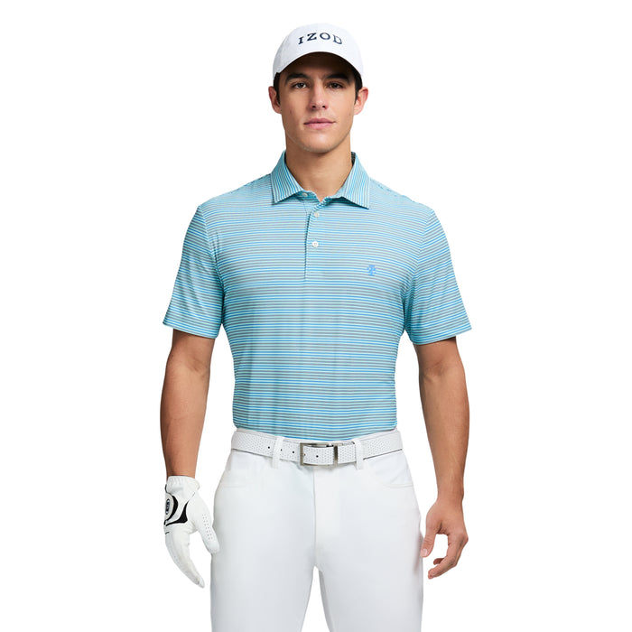 izod GOLF SWINGFLEX ELITE STRIPE POLO - LIMPET SHELL