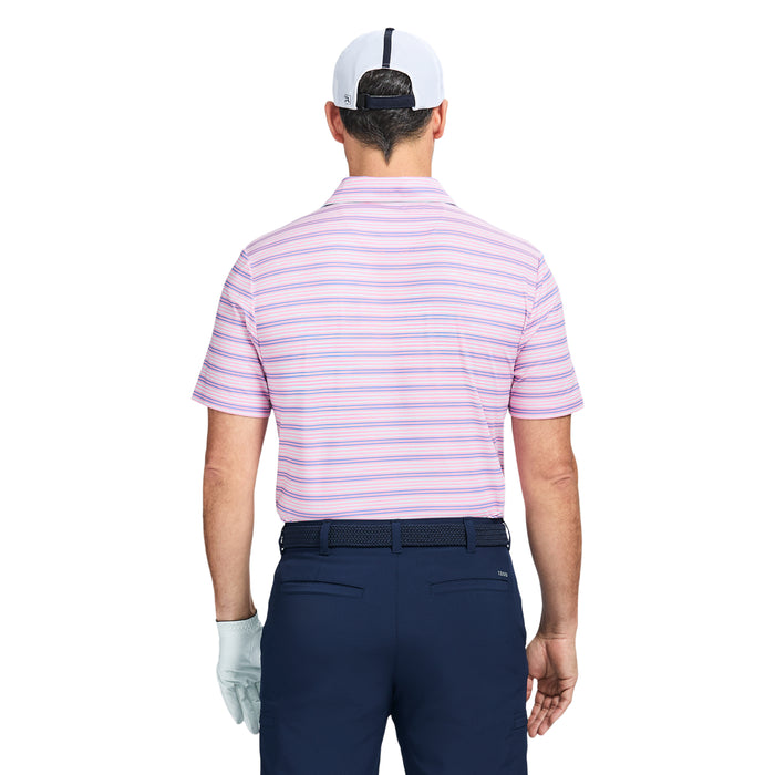 Izod GOLF SWINGFLEX ELITE STRIPE POLO - PRISM PINK