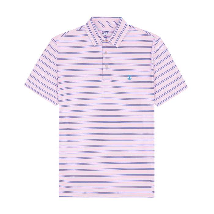 Izod GOLF SWINGFLEX ELITE STRIPE POLO - PRISM PINK