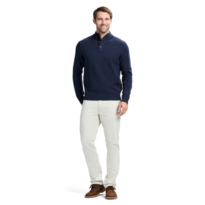 Izod HOLIDAY BUTTON MOCK SWEATER - NAVY BLAZER